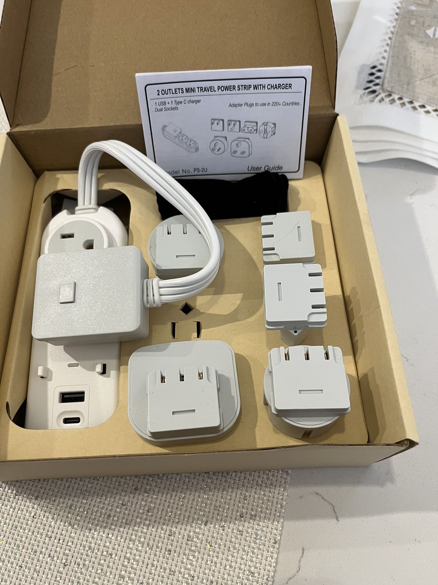 Travel European Power Cord W/ Multiple Adapters