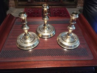 Candlesticks (3) Vintage Brass