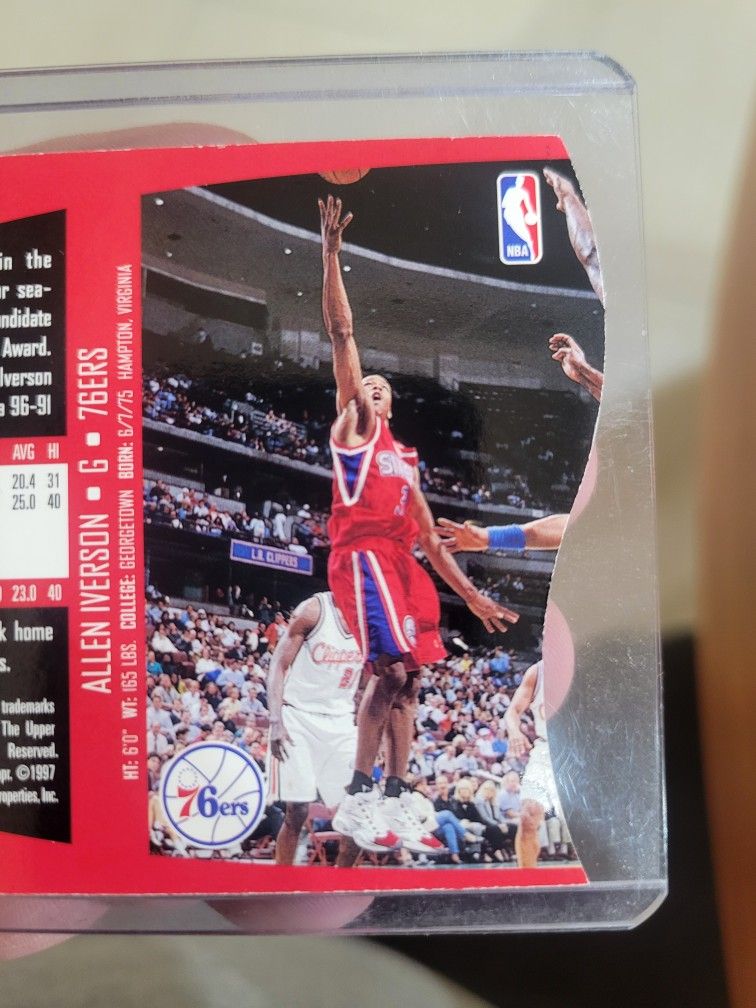 Allen Iverson 1997 Upper Deck Spx Rc #spx35 Holo Gold Die Cut Basketball Card main image 2
