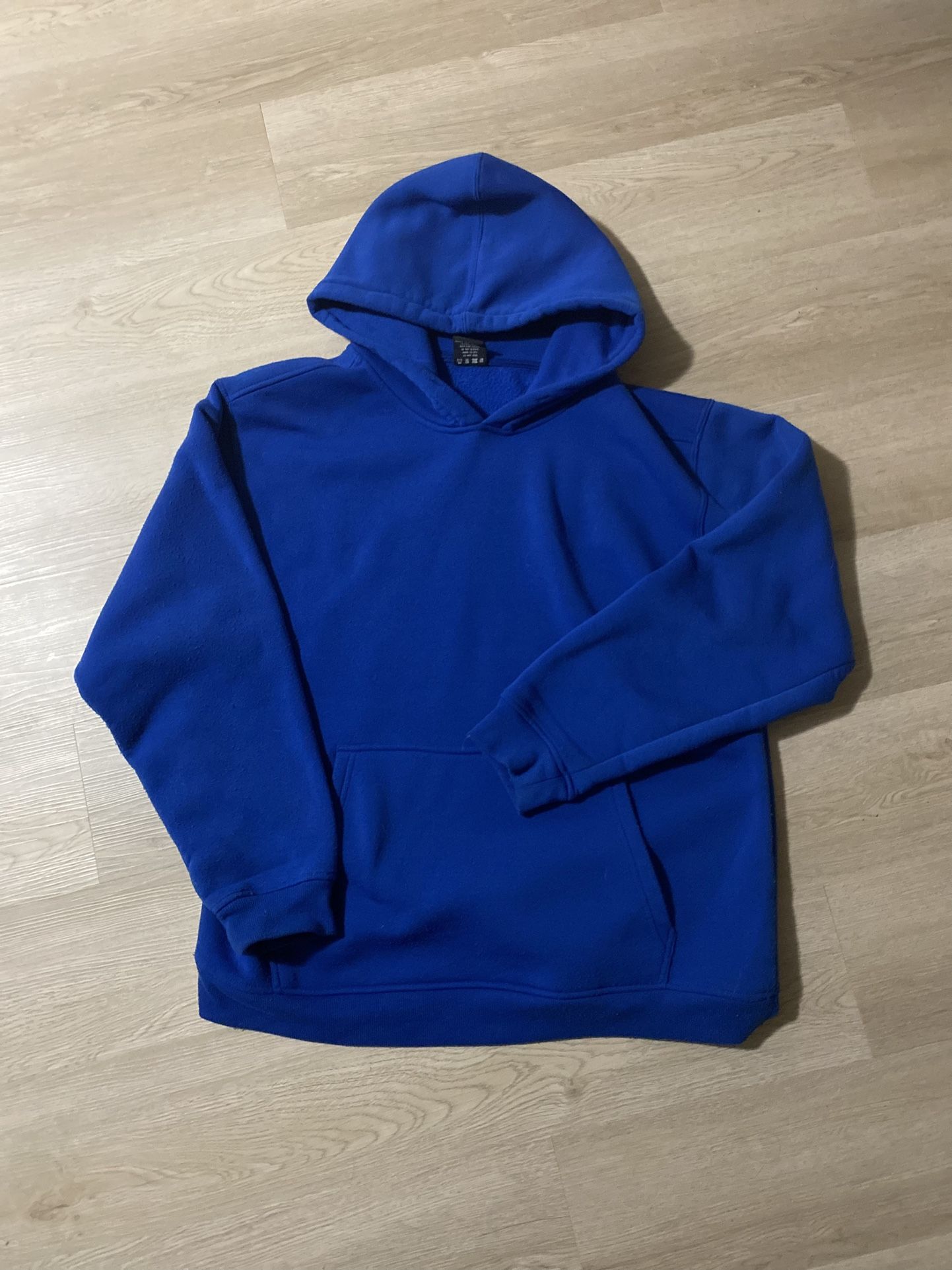 Blank Cotton Blue Hoodie