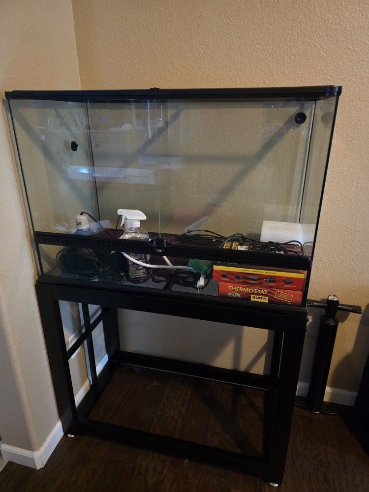 Exo Terra Front-Opening Terrarium – 40 Gallon (with Stand + Accessories)