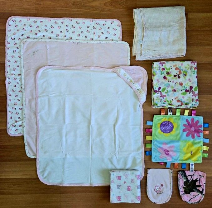 9-Piece, Baby Muslin Swaddle Blankets, Receiving Blankets, Lovey, & Burp Cloths Bundle