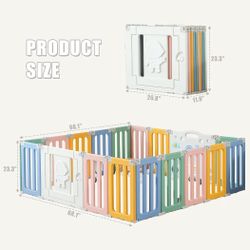 Baby playpen, foldable playpens for babies and toddlers, extra-large 18-panel playpen, portable astronaut playpen, playpen with gate for children - Co