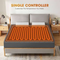 Heated Mattress Pad ,Electric Mattress Pad with Preheat Functions, Bed Warmer with 12 Heat Settings Controller & 1-12 Hours Auto Shut Off, Machine Was