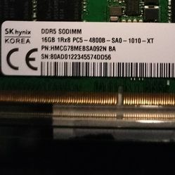 SK Hynix DDR5 16gb 4800mhz Sticks, 