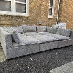 (DELIVERY 🚚)✨ Modern Oversized Gray Cloud-Style Sectional Sofa – Modular, Deep, and Ultra Comfortable ✨