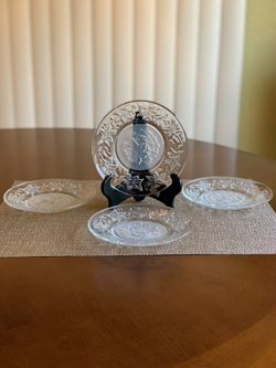 Princess House Fantasia Small Dessert Plates 6” Inches (Set Of 4)