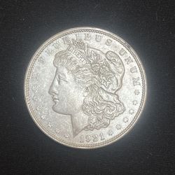 1921 Morgan Silver Dollar D Mark XF/AU