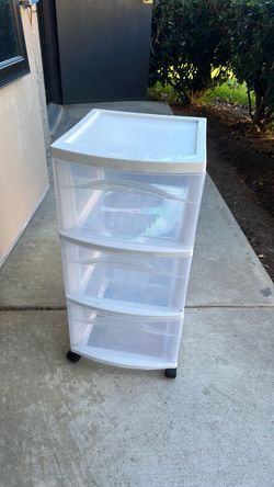 Rolling three drawer cart