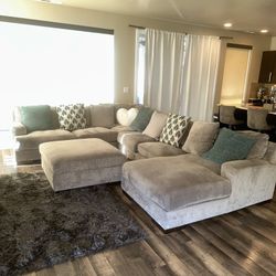 Large Gray Sectional Couch OBO