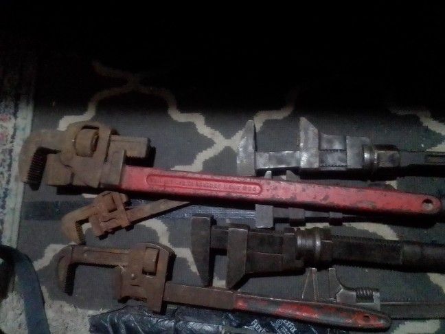 Old Tools Pipe Wrenches