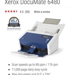 Printer : Scanner-Professional Xerox Documate 6480- Brand new 