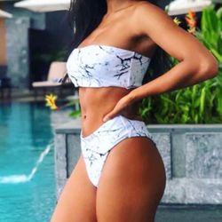 Marble High Waisted Bikini