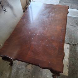 Center Table And Single Leather Sofa