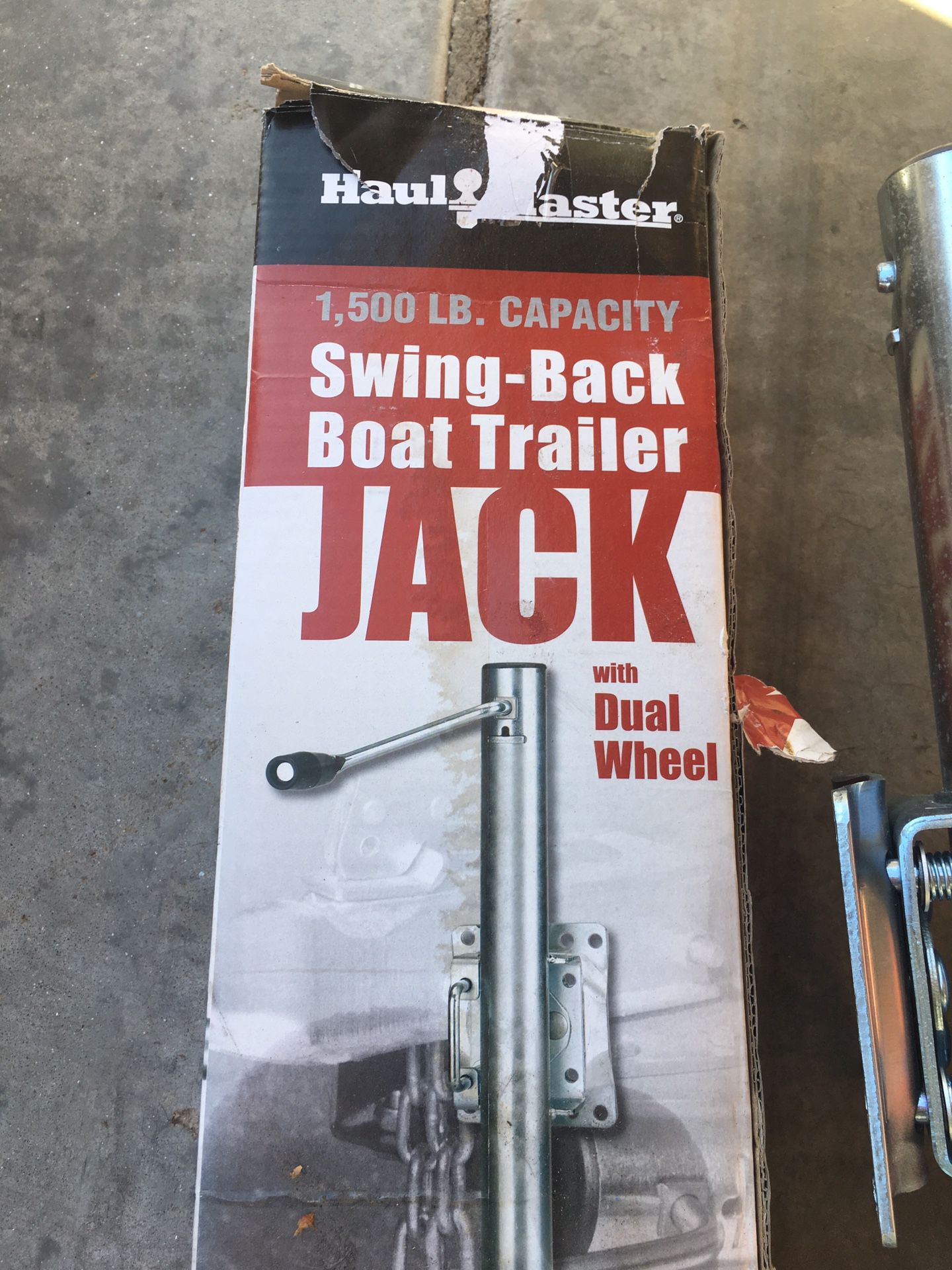 Swing back trailer jack