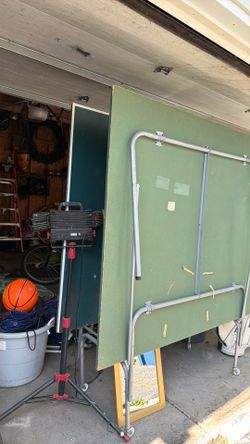 Regulation Size Ping Pong Table, with Net and 4 Paddles, on wheels, $25