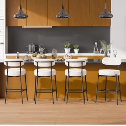 28 '' Bar Stools Set of 4, for Kitchen Island. White