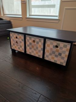 Blue Activity Table  w/ 6 Cubby and Baskets