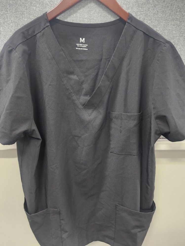 Women's Black Scrub Top Size Medium