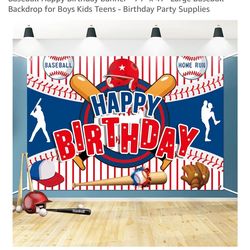 Baseball birthday banner