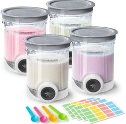 4 Pack Creami Swirl Pints & Lids for Ninja, Compatible with NC700 Series Ninja