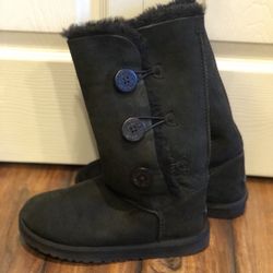 UGG Bailey Button Triplet Tall Black Boots Size 7