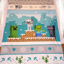 Minecraft Sherpa Duvet Twin Size Blanket $10