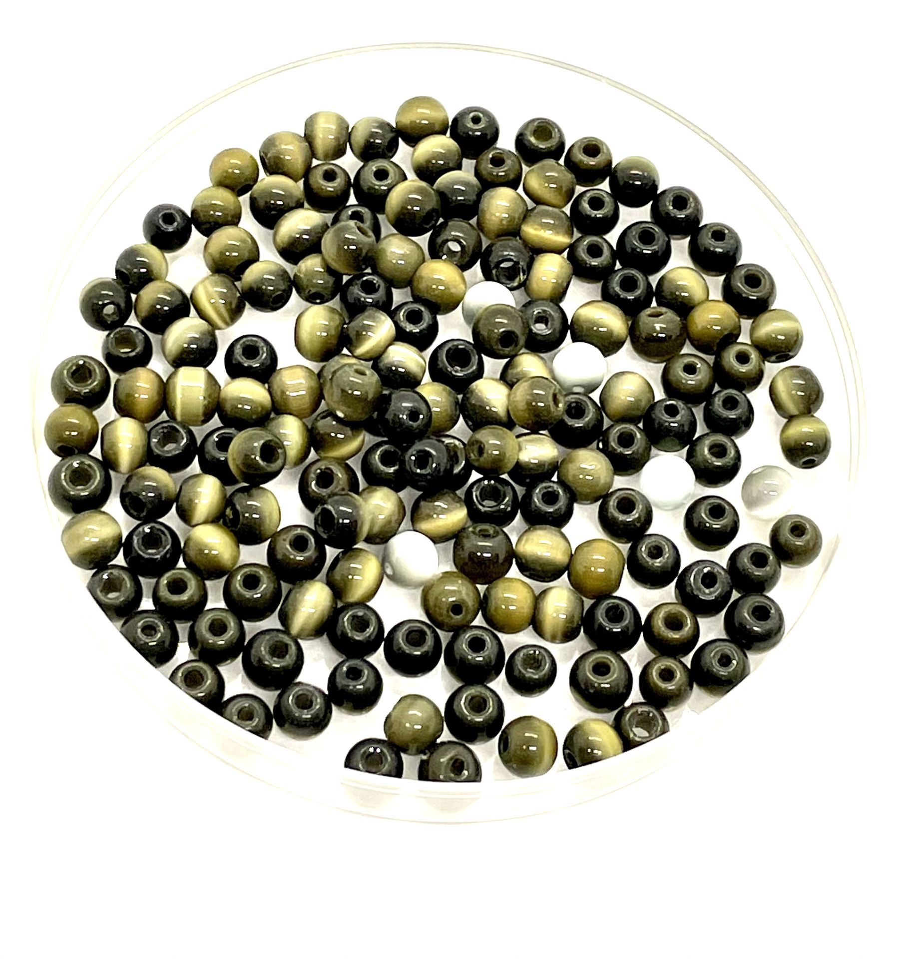 75- 6mm Green Cat’s Eye Beads