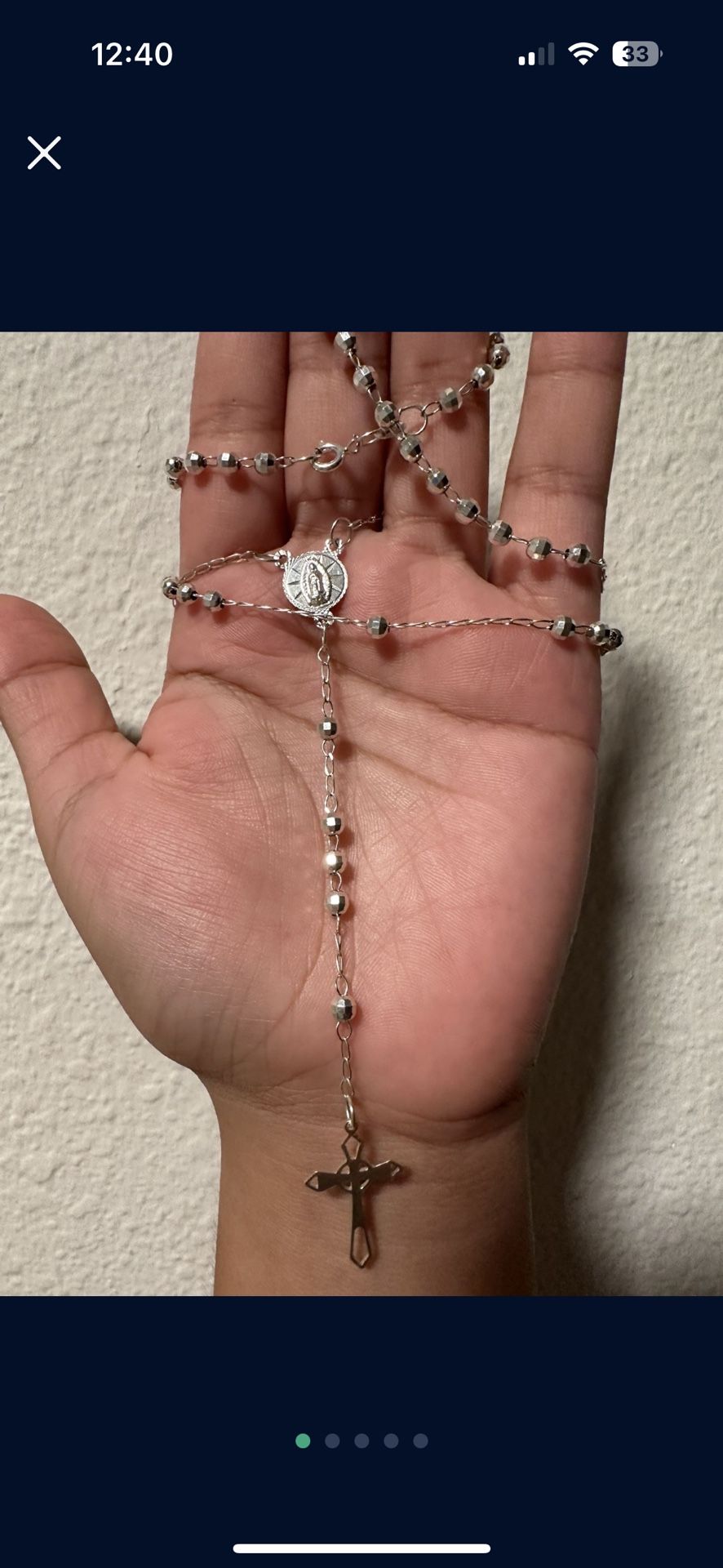 975 sterling Silver Rosary.