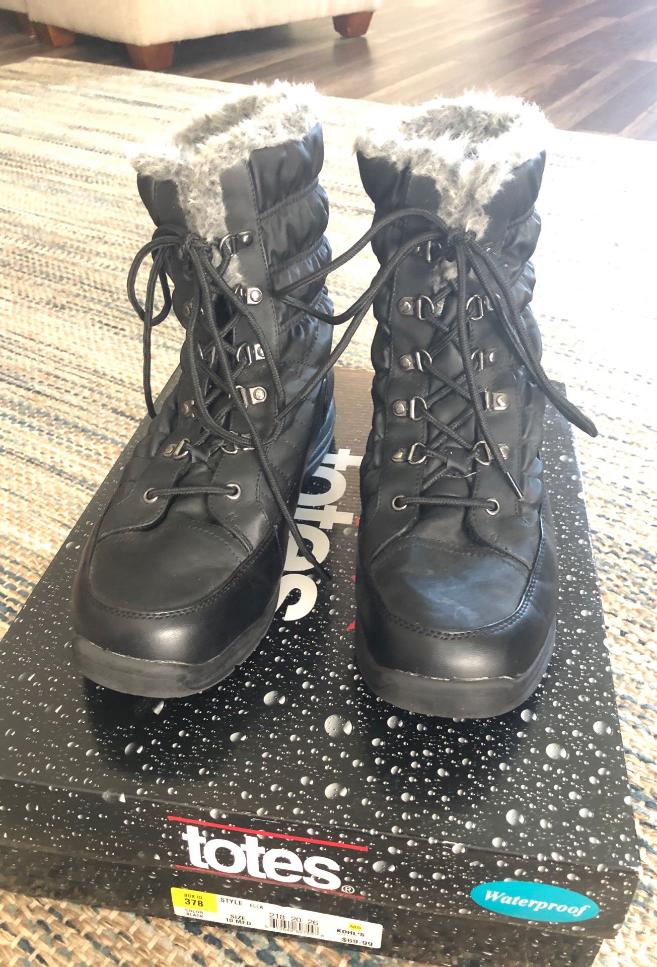 Totes Waterproof snow boots sz 10