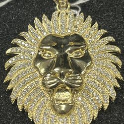 14k Gold Lion Charm With Cz 14.9 Grams 1-5/8” X 2” (contact info removed)-2