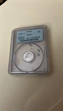 1963 D Sample Silver dime 