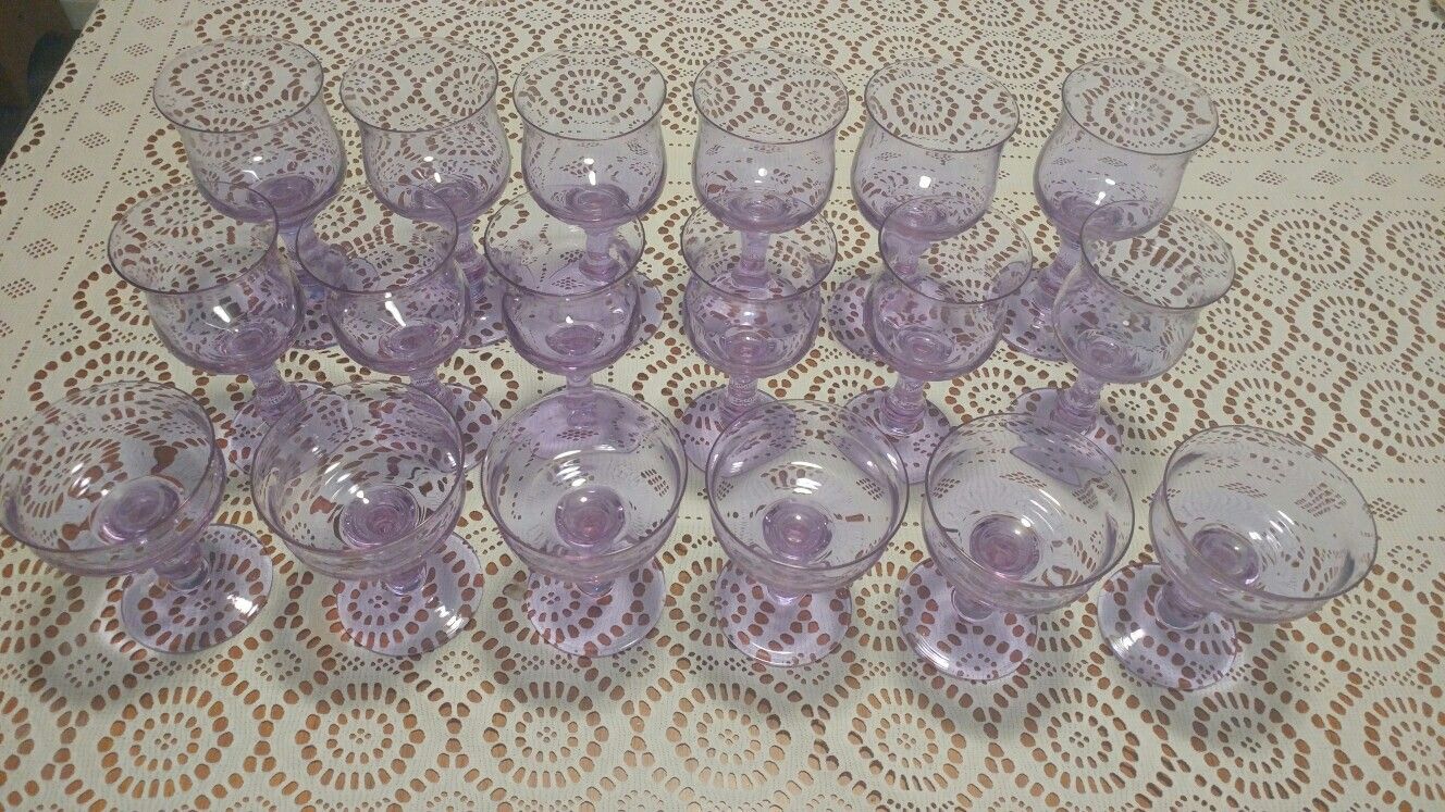 18 piece Purple stemware