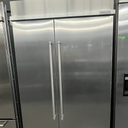 Kitchen Aid Side By Side Stainless Steel 48” Built In Refrigerator 