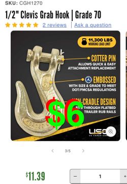 1/2" Clevis Grab Hook Grade 70