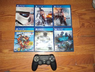 PS4 Controller And 6 Games All Good Condition $40 Obo