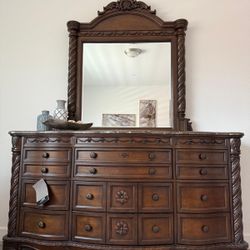 Wood Dresser And mirror From Ashley