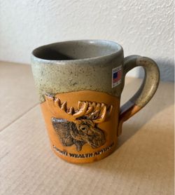 Stoneware Moose Coffee Mug Made in USA