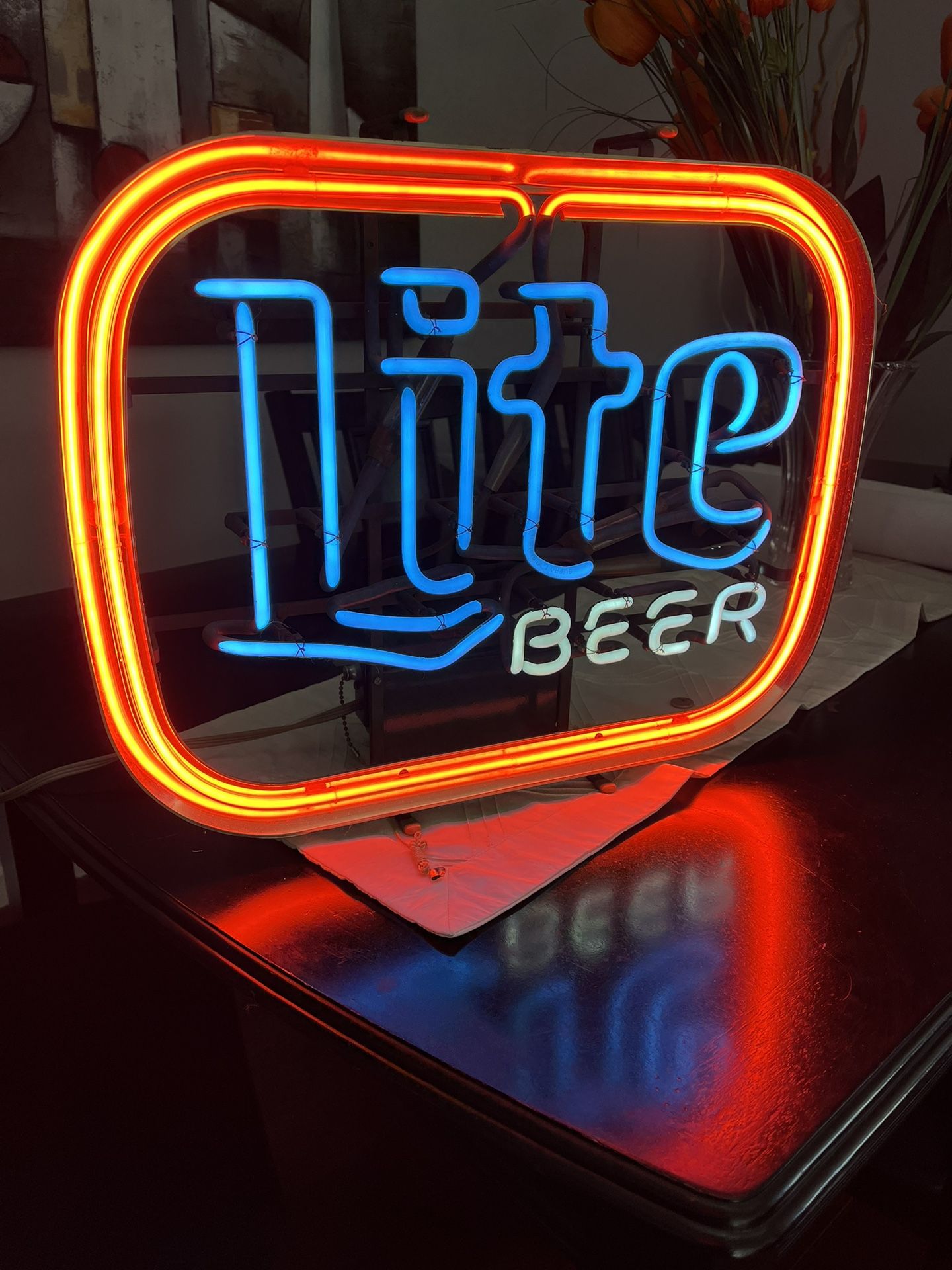 Vintage “Miller Light Beer” Neon Lighted Sign 3 Colors Open