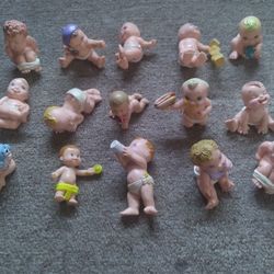 Vintage collection of 15 Magic diaper babies figurines by Galoob