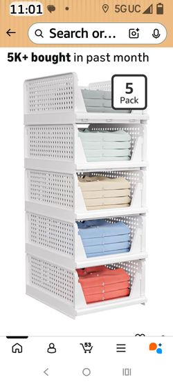 5 stackable foldable organizer