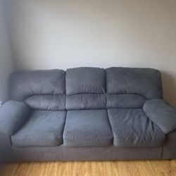 Gray Couch Set - 3-Seater Sofa & Love Seat - Great Condition!