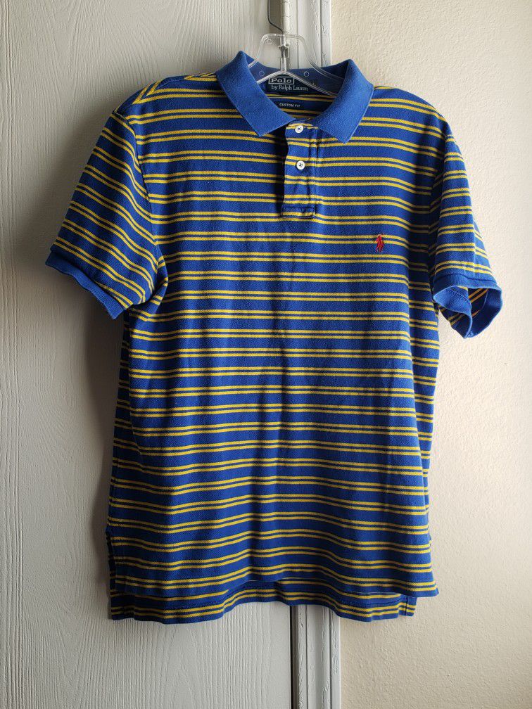 Polo Ralph Lauren Yellow Blue Striped Shirt 