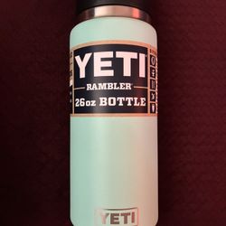 YETI Rambler 26 oz Bottle, Vacuum Insulated, Stainless Steel with Straw Cap, Seafoam