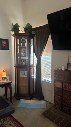 Living room tables and glass case