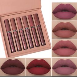 6 pcs matte waterproof liquid lipstick set 