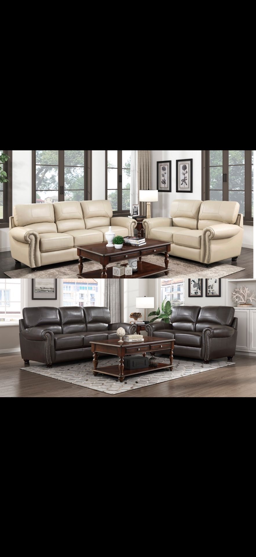 Leather couches for $1000 brand new