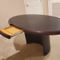 Oval Shaped Desk With Drawer OBO