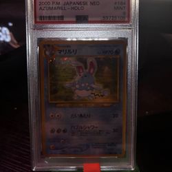 2000 POKEMON JAPANESE NEO #184 AZUMARILL-HOLO PSA 9
