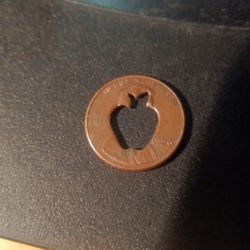 1996 Penny Apple Cut In The Penny.